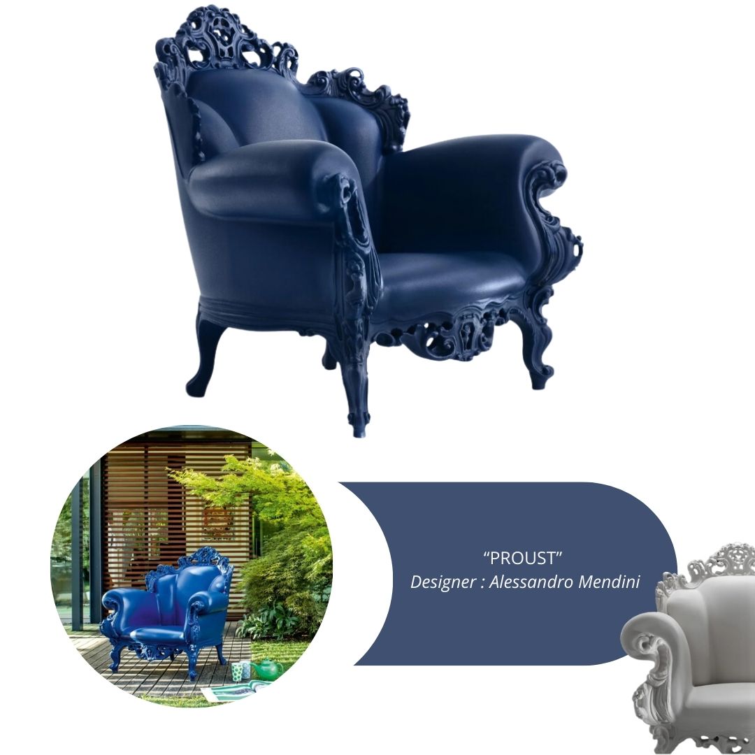 fauteuil coloré design proust