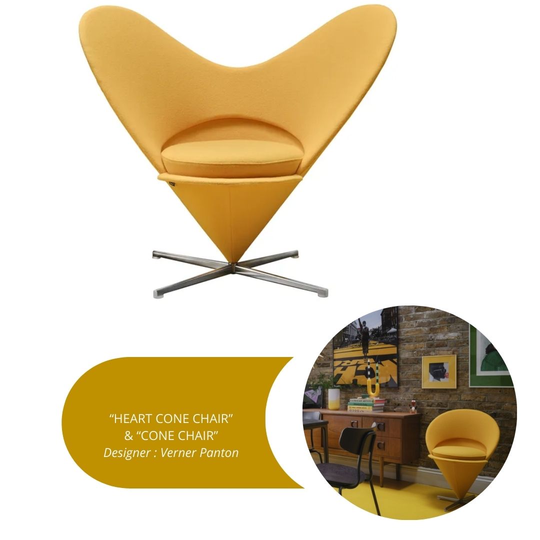 design coloré heart cone chair